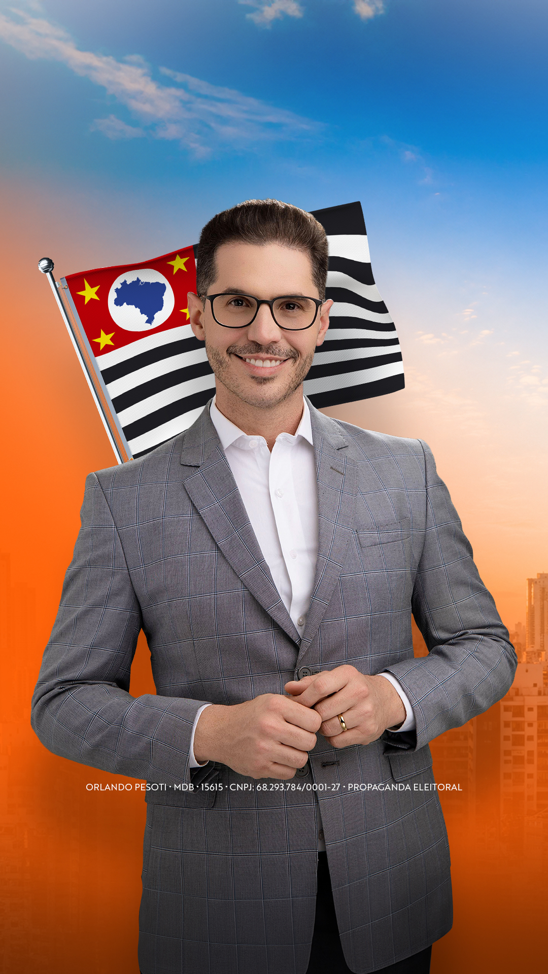 Orlando Pesoti em foto oficial de campanha